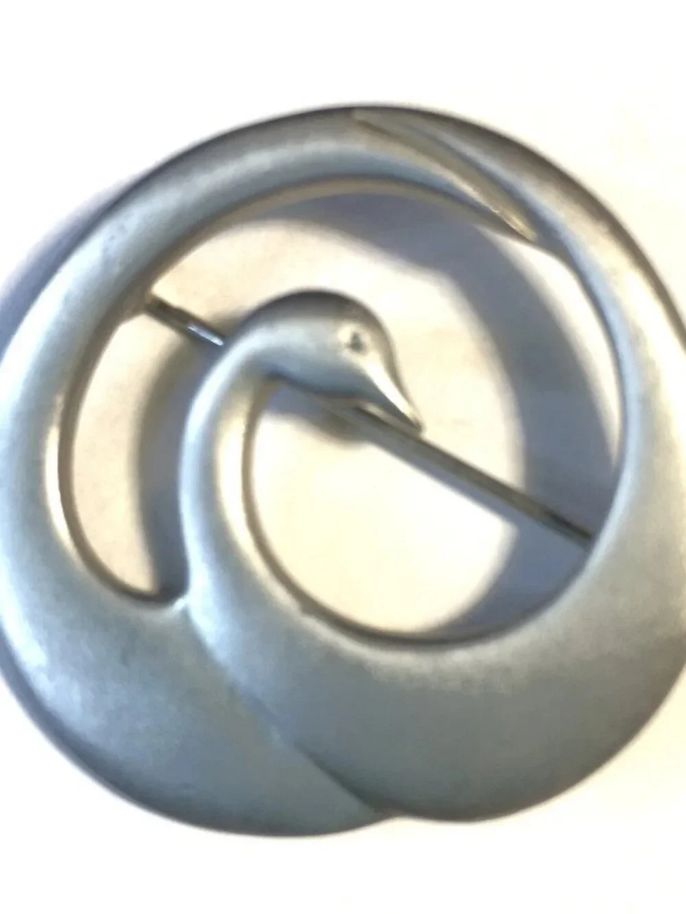 Ken Kantro Vintage 1985 Lovell Design Silver Swan Brooch Pin 1.5 Inch x 1.25